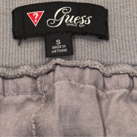 Guess Los Angeles Size S Nomad Gray 100% Linen Wide Leg Beach Pants w/Pockets - Picture 5 of 6